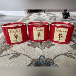 (3) Vintage Cavalier Cigarette Tins